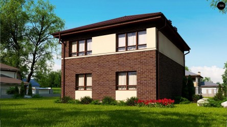 Проект двухэтажного дома из сип панелей СП8 вид 1