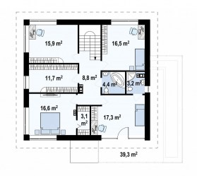 Проект двухэтажного дома из сип панелей СП-5 план 2